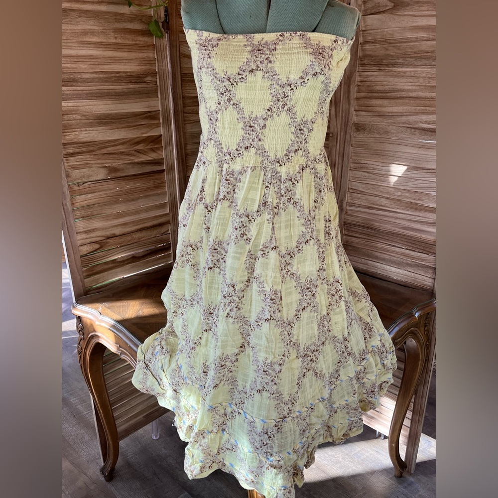 Free People strapless dress 💛🩵